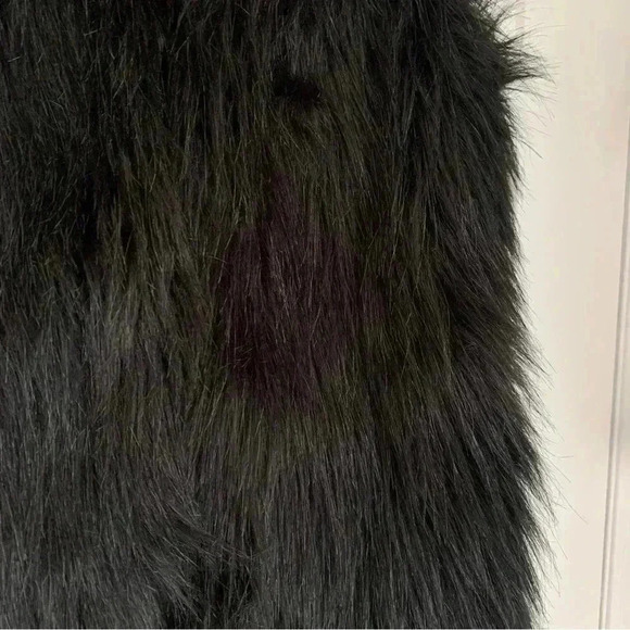 Zara - Long faux  fur Black sleeveless Vest, Sleeveless jacket top- Sz S - Picture 7 of 7